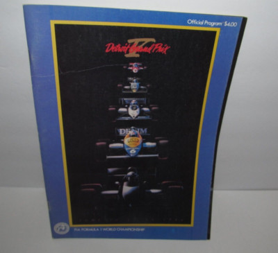 Vintage 1986 Detroit Grand Prix 5 Official Program Guide Formula 1 Race