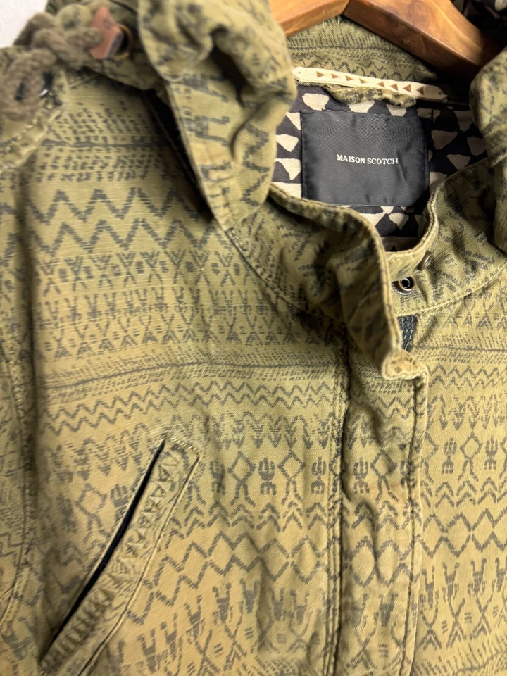 Chaqueta Parka con Capucha Militar Maison Scotch & Soda Hombres Mujeres Talla 4 Verde 5058 Foto 3 de 4