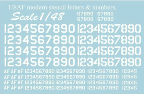 Print Scale 48-003 - 1/48 Airplane USAF Modern Stencil Letters 3, wet decal - Picture 4 of 12