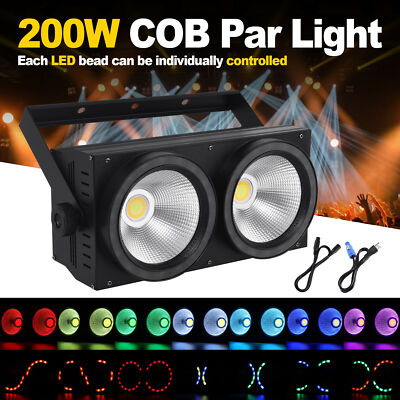 1pcs 200W COB LED Par Light DMX Stage DJ Audience Blinder Light Warm +Cool White