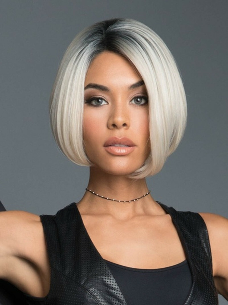 Blonde ombré dark root Angle Bob Wig Hairuwear Wig Amazon.com : Ombre Blonde Lace Front Bob Wigs Dark Roots 8  main image 3