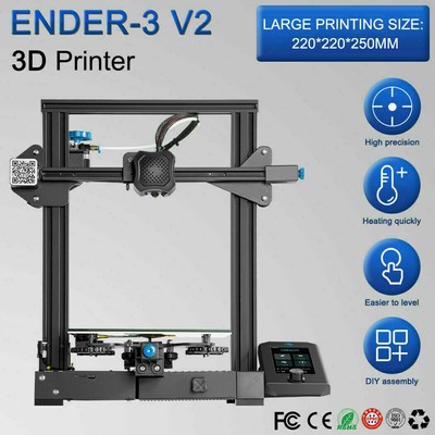 Creality Ender 3 V2 3D Printer Silent Mainboard Meanwell Power /PLA Filament Lot