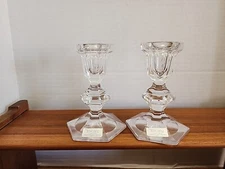 Pair of 24% Lead Crystal Candlesticks The Toscany Collection 5" High