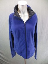 Lucy Size L Womens Blue Full Zip Stand Collar Thumbhole Athletic Jacket 748