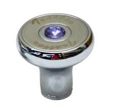 Tractor Parking Air Brake Knob Deluxe Screw-On Blue Jewel, Chrome Body