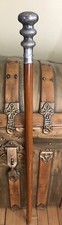 Antique Walking Stick Gadget Presentation Cane Edwardian Victorian Silver Pewter