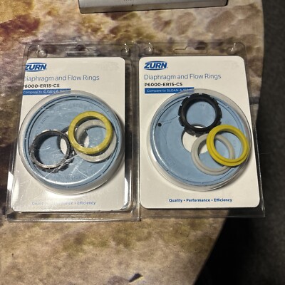 2 Pcs- Zurn P6000-ER15 Chemical-Resistant Diaphragm with 3 Flow Rings