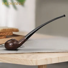 MUXIANG Wenge Wooden Reading Pipe Small Churchwarden Tobacco Smoking Pipe 3mm