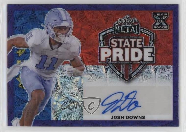 2023 Leaf Metal Purple Kaleidoscope 2/4 Josh Downs #SP-JD1 Rookie Auto RC rf2