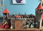 Vintage Playmobil Castle Round & Square Turrets Red & Swan Knights Horses Arms