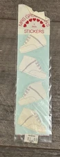 Vintage RARE Mrs Grossman White Tennis Shoes Sticker Pack 3 Strips 80s