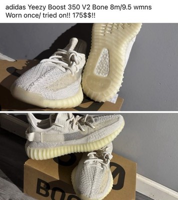 adidas Yeezy Boost 350 V2 Bone Off White Knit Lace Up Breathable Sneaker Women