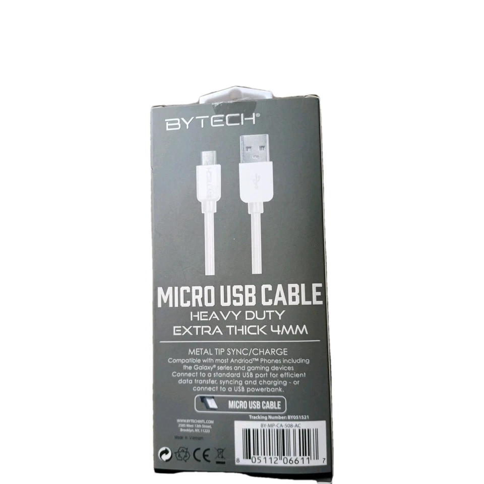 10ft bytech micro usb cable heavy duty Extra Thick 4mm - Image 2 of 2