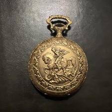 Caravelle St. George Dragon Hunter Pocket Watch Swiss Made