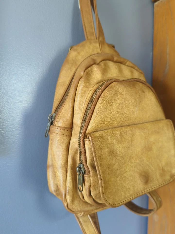 Women's Faux Leather  MINI Backpack  Mossimo Supply Co Light Brown - Image 2 of 4