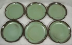 Lot of 6 VTG 5GS Dessert-Bread Plate Frankoma Prairie Green 6.5" Dia. Pottery