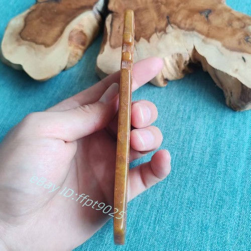 China Antique Natural Hsiuyen Jade Carving Pendant Ancient Chinese Characters - Picture 10 of 10