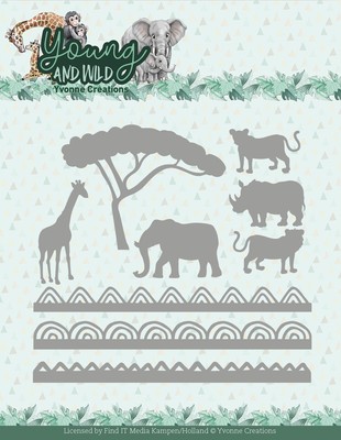 Find It Trading Yvonne Creations Die-Wildlife Borders,Young And Wild 5A00231C-1G