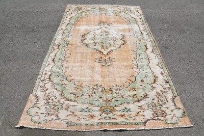Vintage Turkish Rug 5,3x8,8 ft (161x269 cm), Beige Oriental Rug