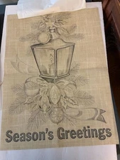 Vintage Tri-Chem Unpainted Seasons Greetings CARRIAGE LANTERN DOOR PANEL #8035