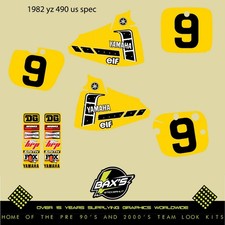 Kit Grafiche Yamaha Yz 490 1982 Decalcomanie Evo Mx Vmx Hurricane Yz 490 Grafica
