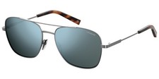 Polaroid Polarized Slim Metal Aviator Sunglasses w Mirror Lens PLD2068SX 06LB 5X
