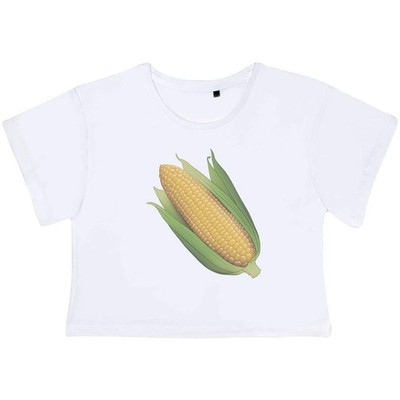 ''Corn On The Cob'' Damen Baumwolle Crop Tops (CO054631)