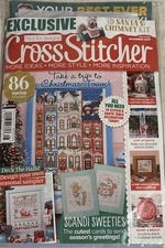 Cross Stitcher magazine Nov 2025 3D Santa & Chimney kit + Scandi Christmas cards