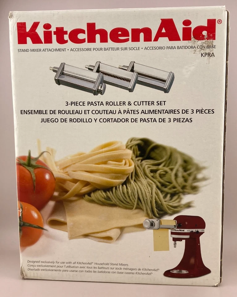 KitchenAid KPRA 3-Piece Pasta Roller & Cutter Set Stand Mixer Attachment, Silver - Image 1 of 4