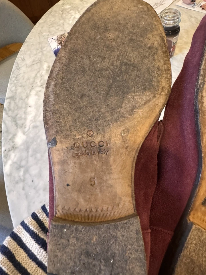 Mocasín de gamuza Gucci Jordaan para hombre marrón 6 Reino Unido 7,5 EE. UU. Foto 3 de 4