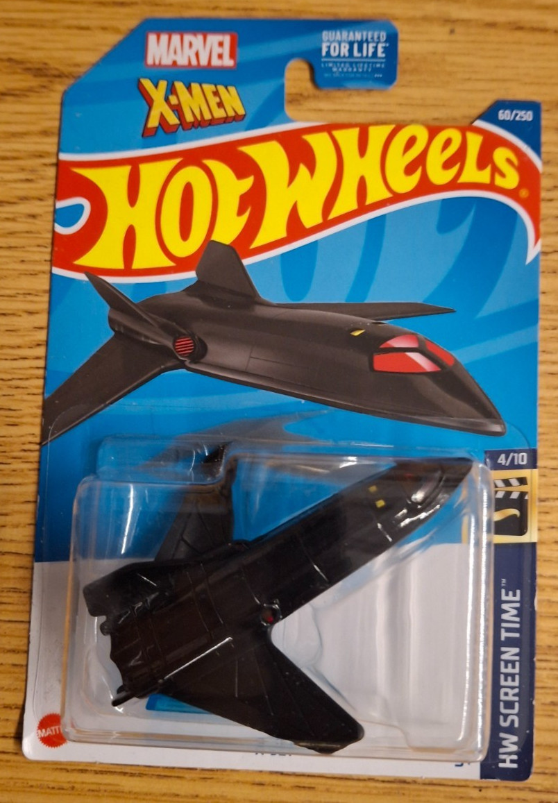 2022 Hot Wheels X-Jet 60/250 Screen Time HCT54 Black Marvel X-Men