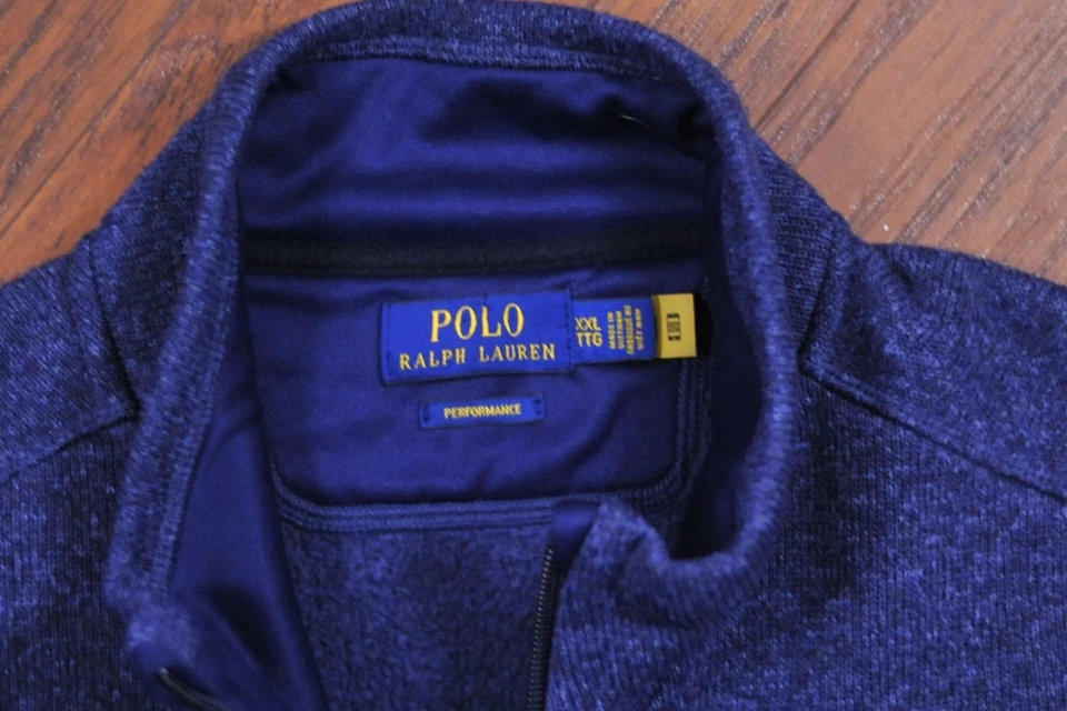 Polo Ralph Lauren Brushed Fleece Full-Zip Vest Navy Men's XXL - Image 4 of 4