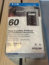 Eaton 60 Amp Non-Fusible Pullout Air Conditioner Disconnect DPU222RP Outdoor/240