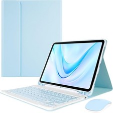 Keyboard Folio Case for iPad Air/Pro 11" Detachable Bluetooth Mouse Light Blue