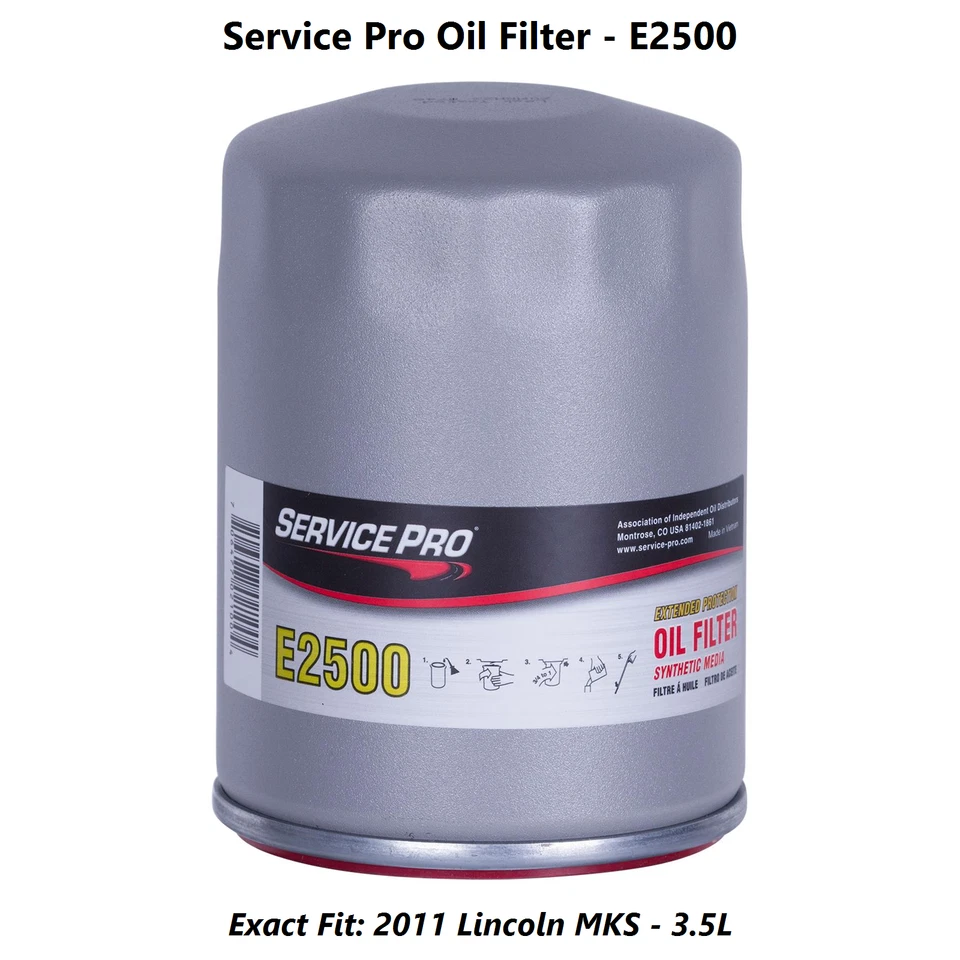 2011 Lincoln MKS 3.5L Complete Cabin, Air & Oil Filter Kit (5W-30) Foto 3 de 4