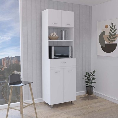 Tuhome Caribe Microwave Cabinet with Four Legs, One Drawer, and Open Storage, Id