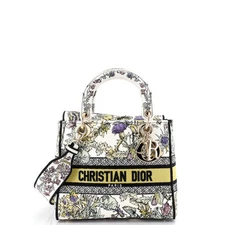 Christian Dior Lady D-Lite Bag Embroidered Canvas Medium