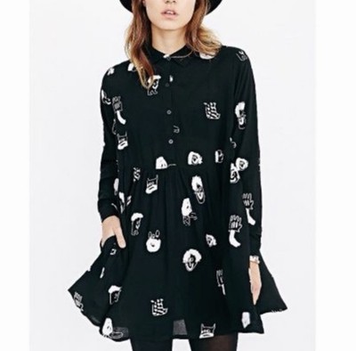 Beulah Style Lefty Cartoon Mini Dress
