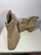 Jeffrey Campbell ROSEE Beige Suede Cutout Sides Booties Size 9