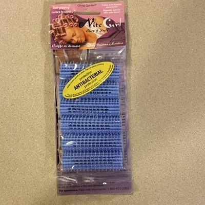 Olivia Garden Nite Curl Sleep & Style Self-Gripping Rollers Antibacterial Blue