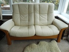 Stressless 2 Seater Buckingham Sofa in Cream Leather