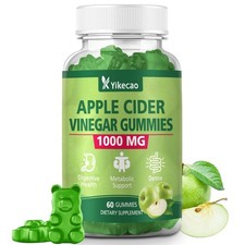 Apple Cider Vinegar Gummies, 1000mg ACV Gummies with The Mother  B12, Apple ...