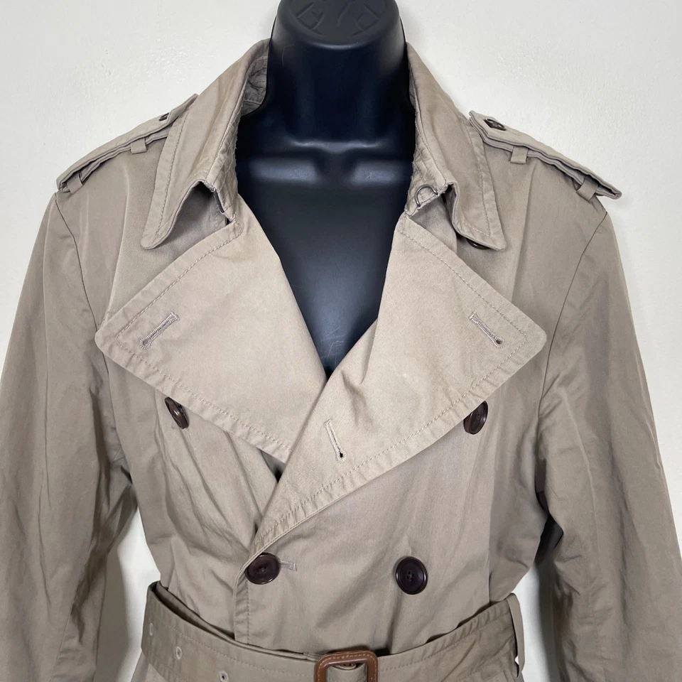 Gabardina Banana Republic Hombre Beige Doble Pecho Cinturón XS Estilo Clásico Foto 2 de 4