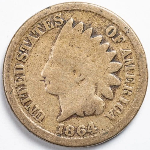 1864 Copper Nickel Indian Head Penny Cent Good (G)