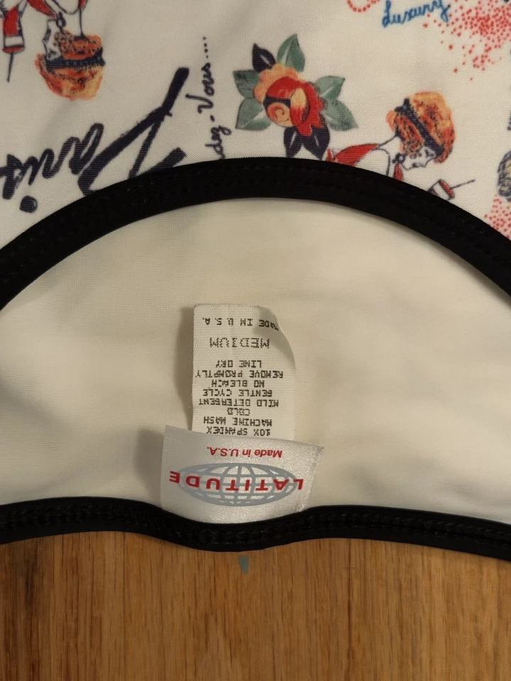 Camiseta sin mangas de colección Latitude años 90 Y2K hecha en EE. UU. París estampado cami para mujer mediana Foto 4 de 4