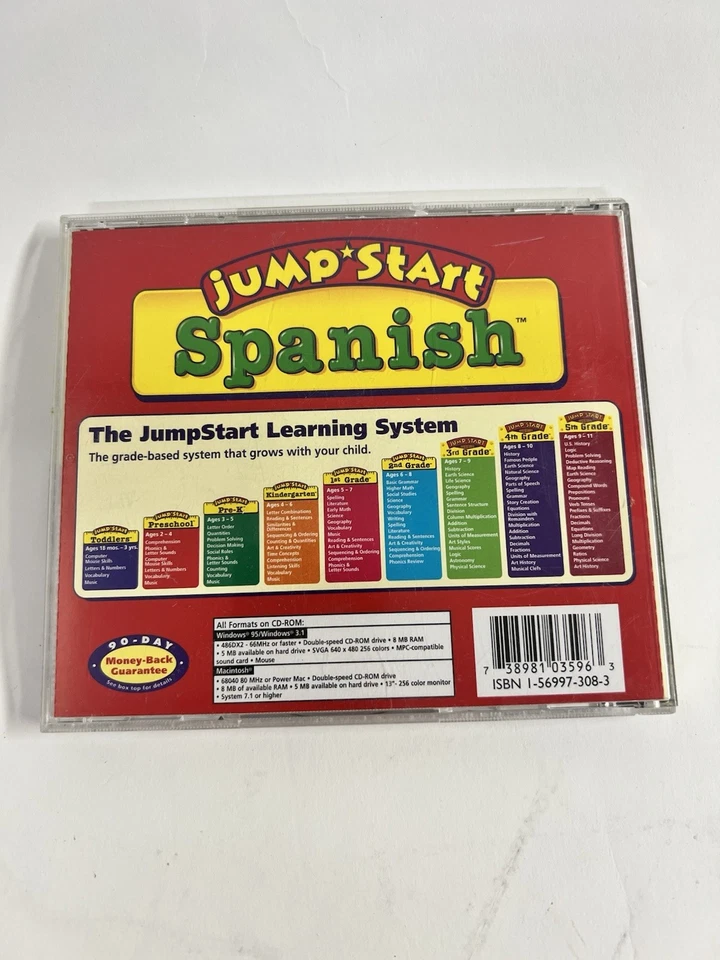 JumpStart Spanish PC CD-ROM Kids Language Learning Game Ages 3-6 Vintage - Image 2 of 2