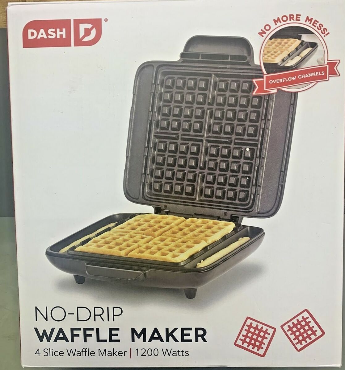 DASH No-Drip Belgian Waffle Maker Waffle Iron 1200W Easy Clean