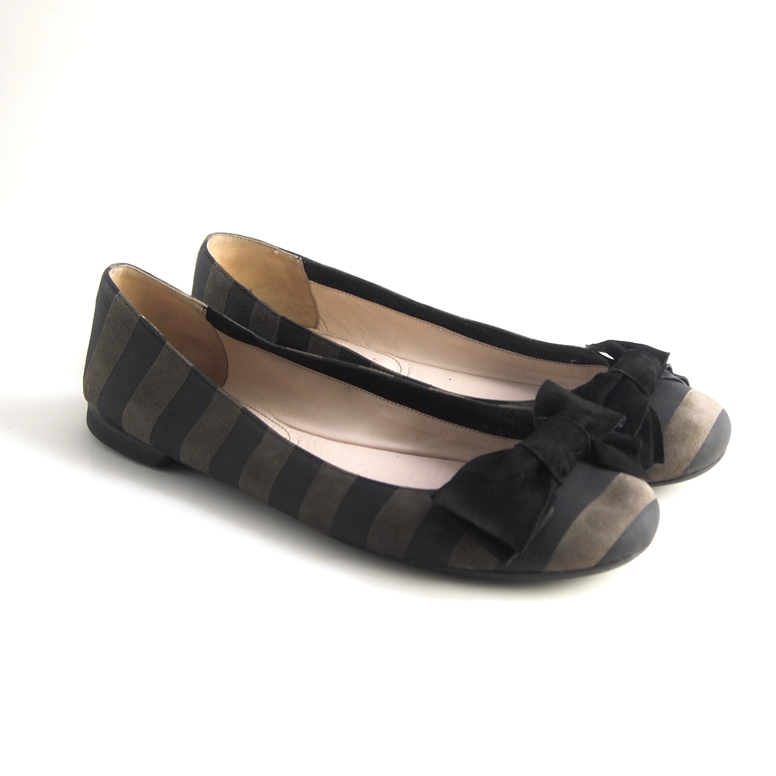 Prada Suede Bow Flats in Black Brown Women's Size EU 38 US 8-image