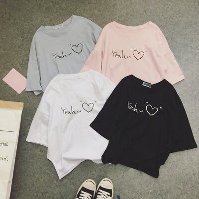 New Korean Style Women's/Girl's Casual short Sleeve T-shirt Loose Blouse Tops