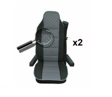 2x LKW Sitzauflagen Sitzbezüge Grau passend für Mercedes Benz Axor Actros Atego